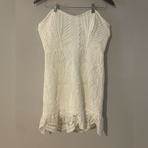 White Lace Mini Dress, MEDUIM